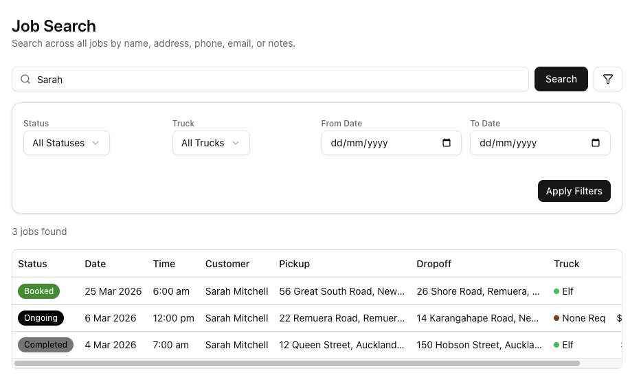 Powerful search and filtering